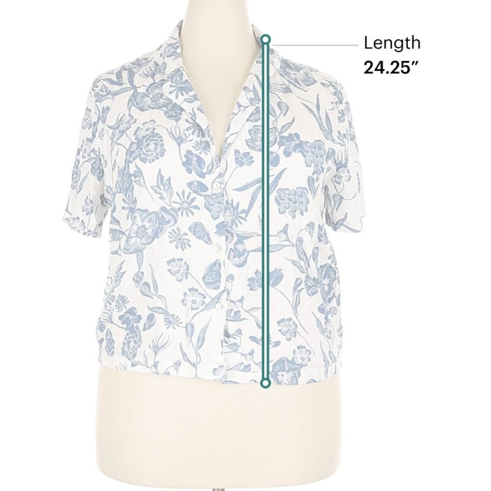 J by Joie Size XL Short sleeve blouse button-down - Picture 5 of 8